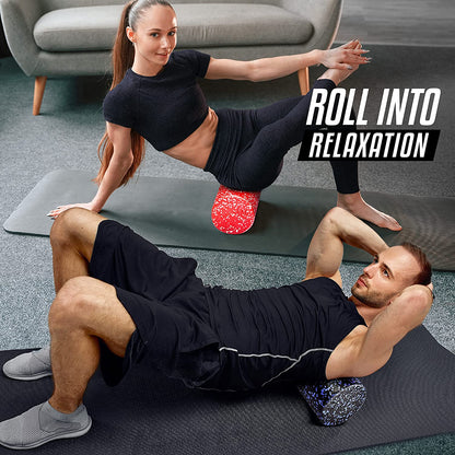 High-Density round Back Roller Foam, Exercise Foam Roller for Yoga, Pilates & Stretching - 12, 18, 24, 36 Inch